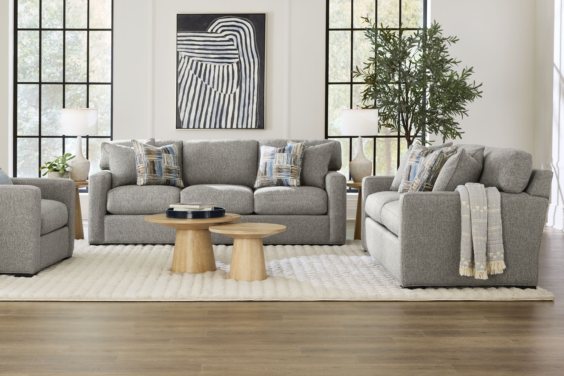 Harmonie Gray 7 Pc Living Room with Sleeper Sofa - Image 1
