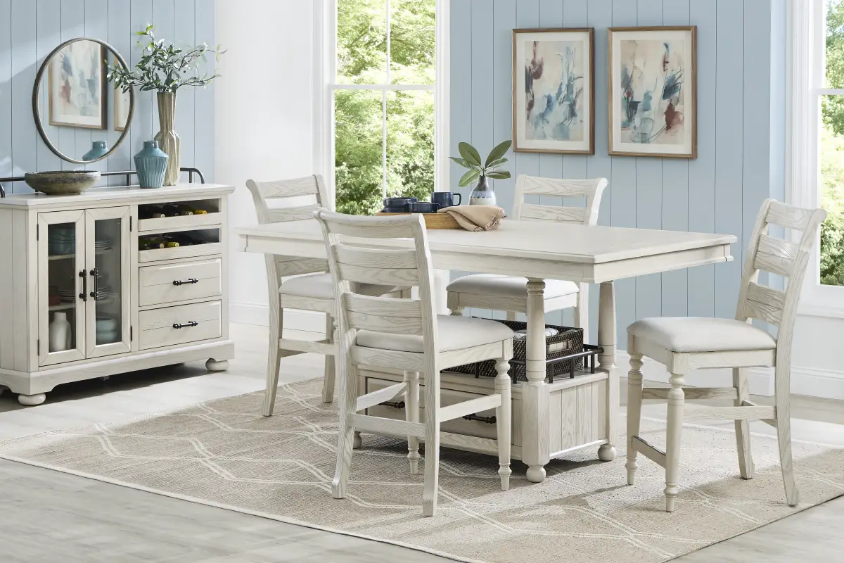 Montana Ridge White 5 Pc Counter Height Dining Room
