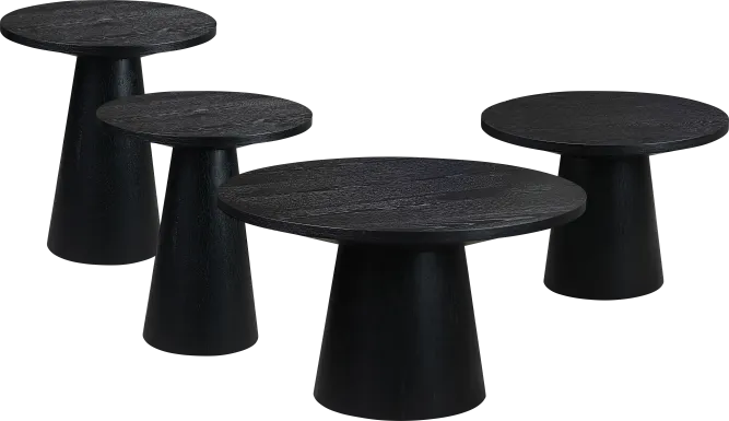 Kendall Black 4 Pc Table Set