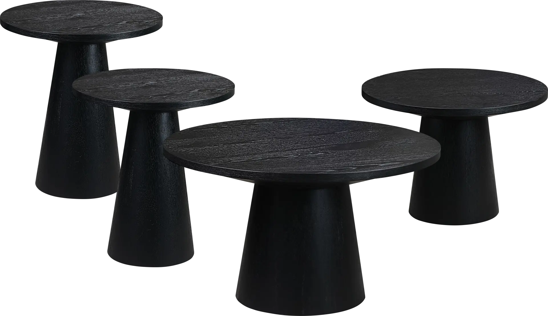 Kendall Black 4 Pc Table Set