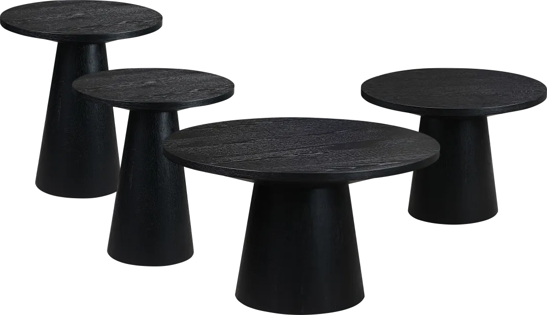 Kendall Black 4 Pc Table Set