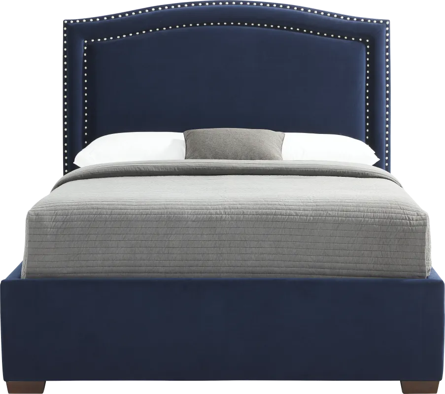 Loden II Blue 3 Pc King Upholstered Bed