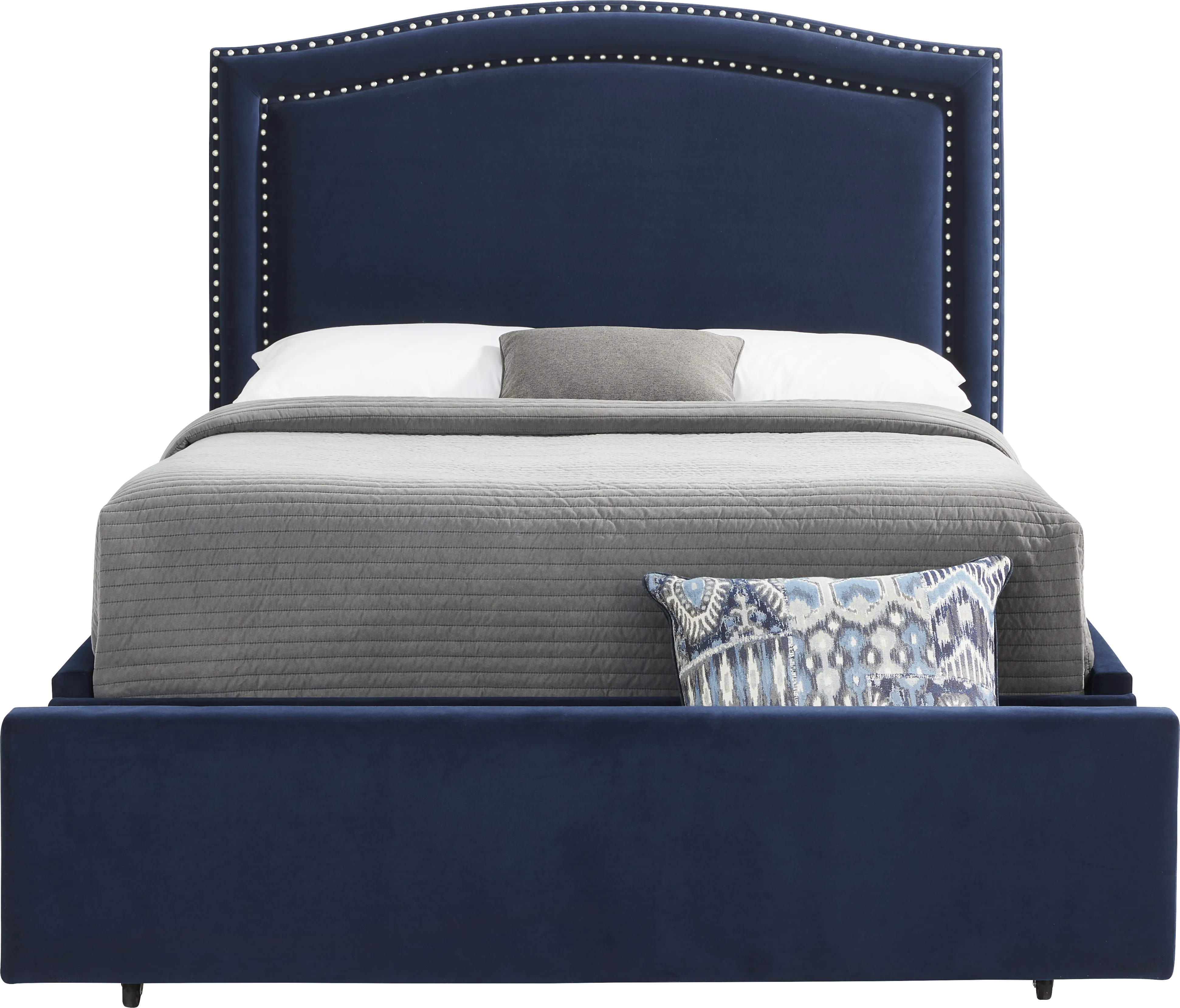 Loden II Blue 3 Pc Queen Upholstered Storage Bed - Thumbnail - Image 1