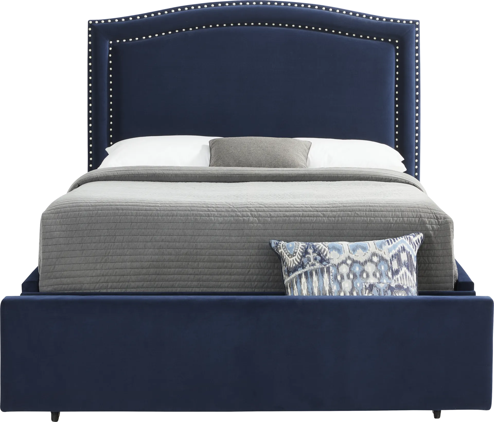 Loden II Blue 3 Pc Queen Upholstered Storage Bed - Image 1