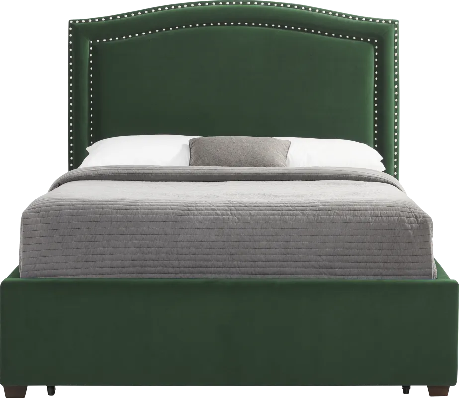 Loden II Green 3 Pc King Upholstered Bed