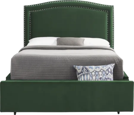Loden II Green 3 Pc King Upholstered Storage Bed
