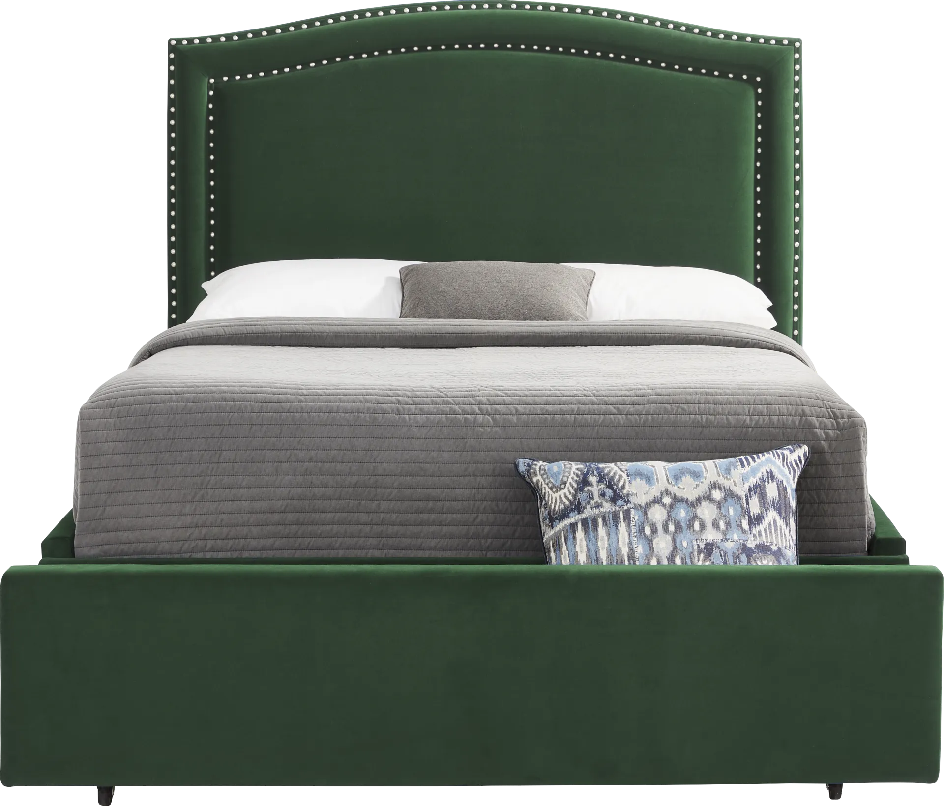 Loden II Green 3 Pc Queen Upholstered Storage Bed - Image 1