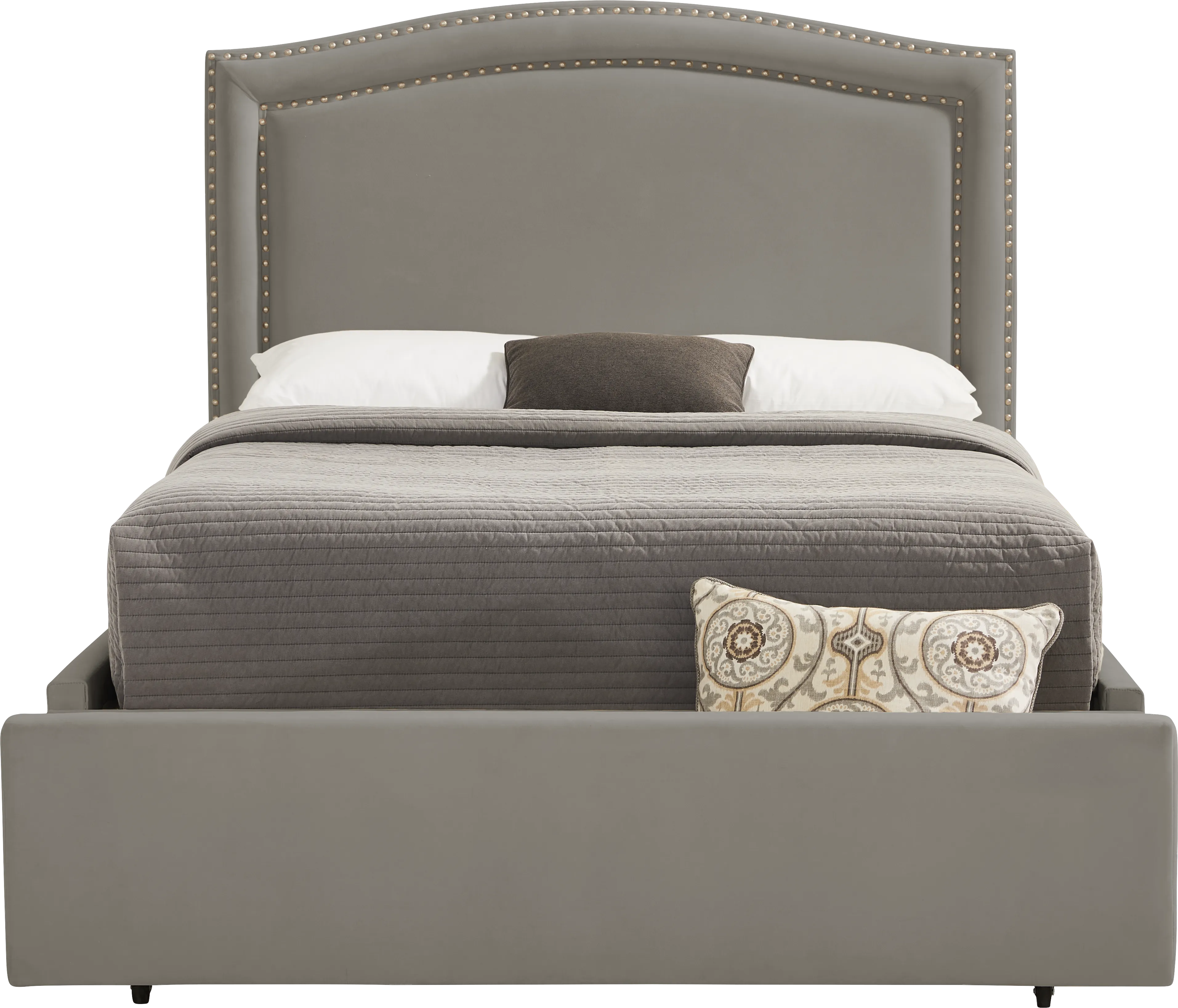 Loden II Dark Gray 3 Pc King Upholstered Storage Bed - Thumbnail - Image 1