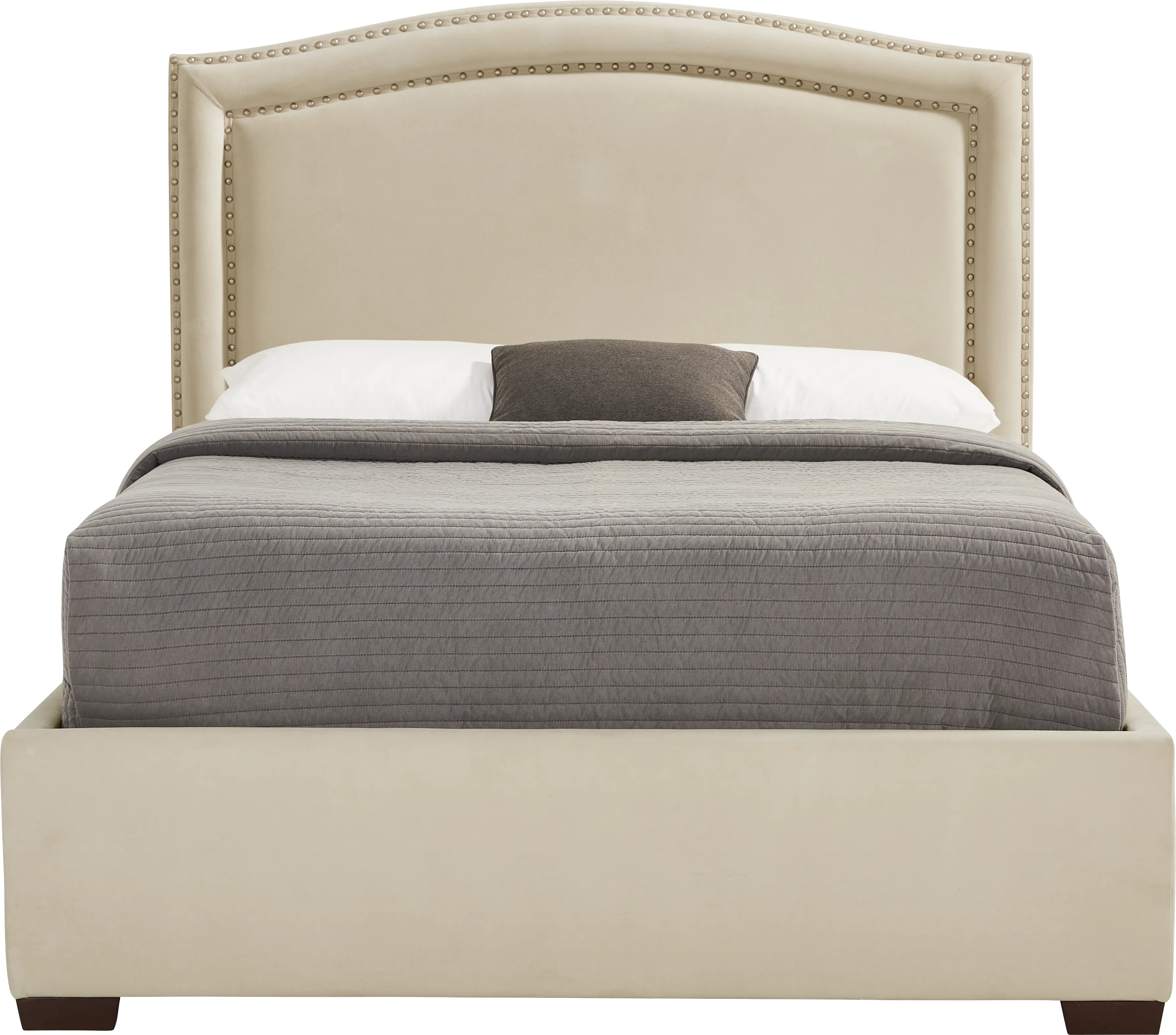 Loden II Cream 3 Pc Queen Upholstered Bed - Thumbnail - Image 1