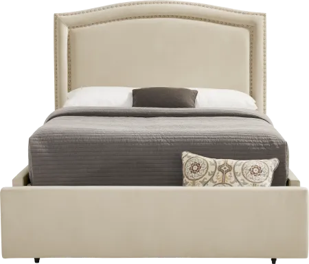 Loden II Cream 3 Pc King Upholstered Storage Bed