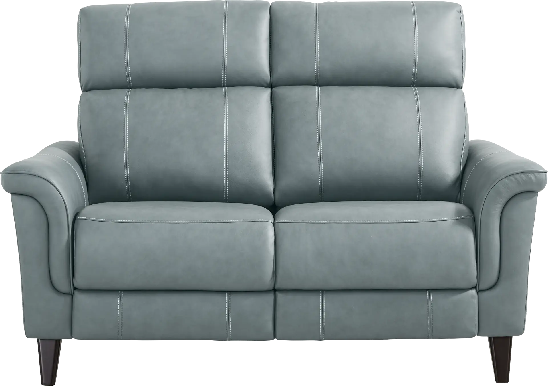 Antonella Blue Leather Loveseat