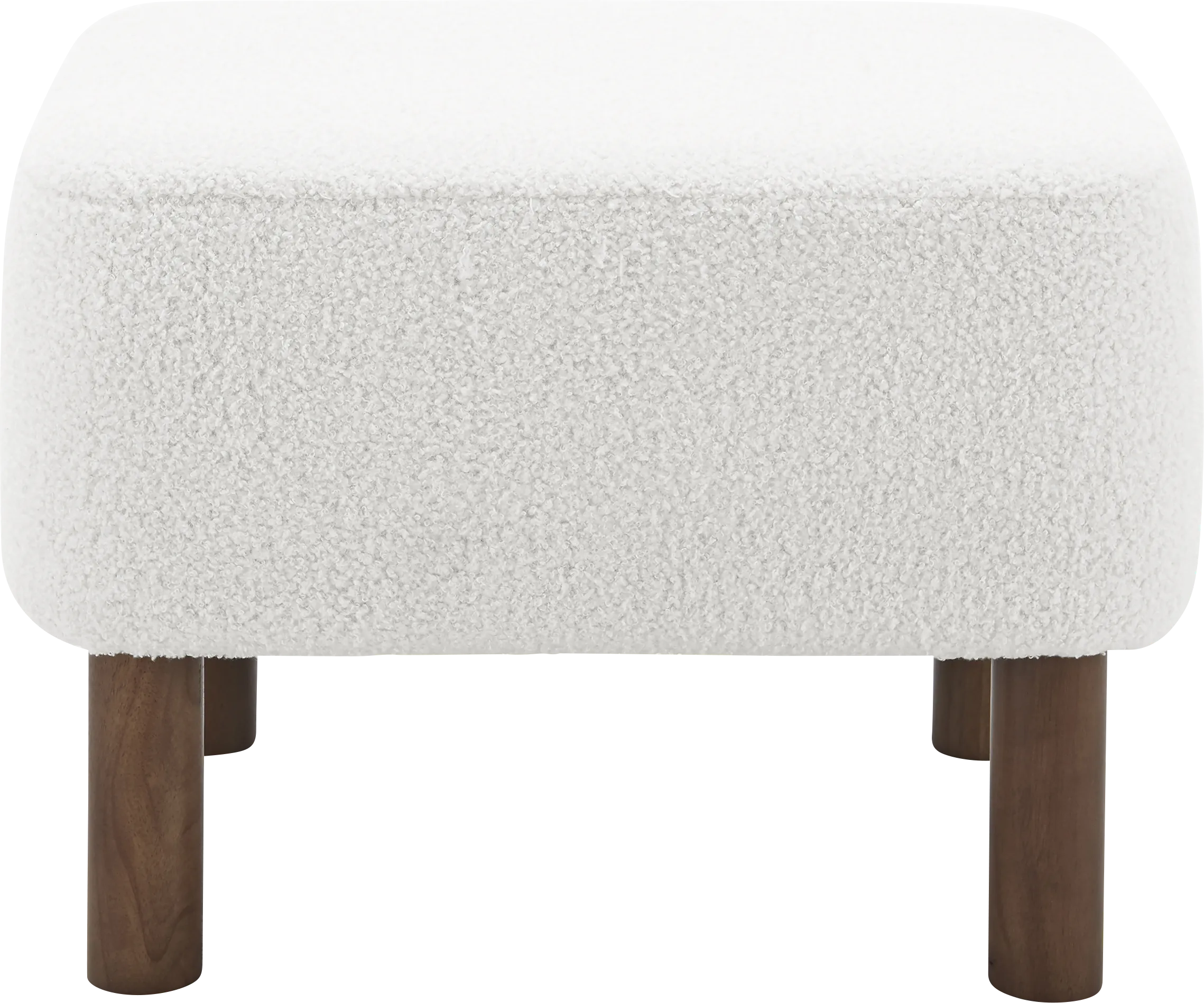 Lionwell White Ottoman - Thumbnail - Image 1
