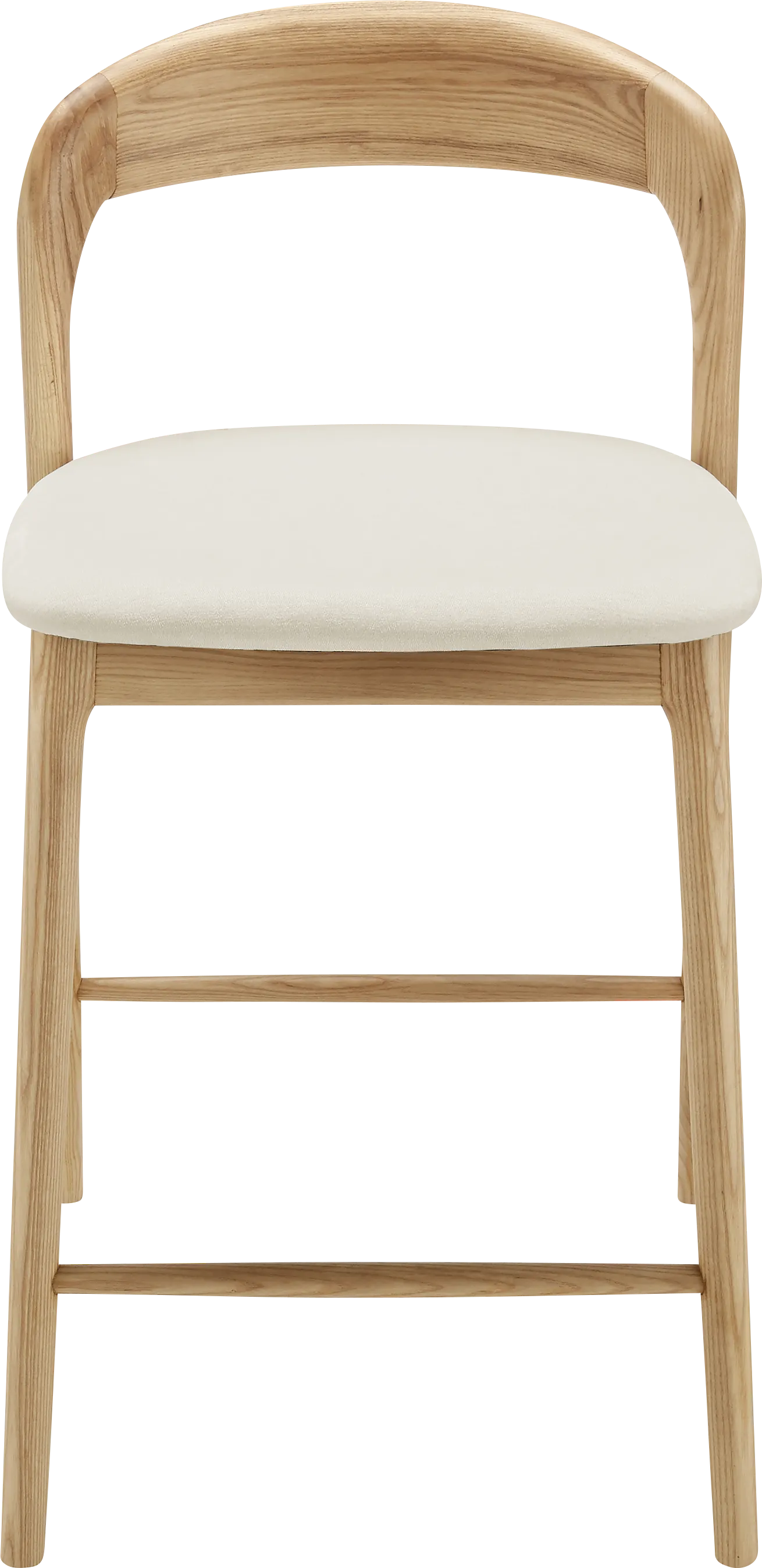 Shumway II White and Natural Counter Height Stool - Thumbnail - Image 1