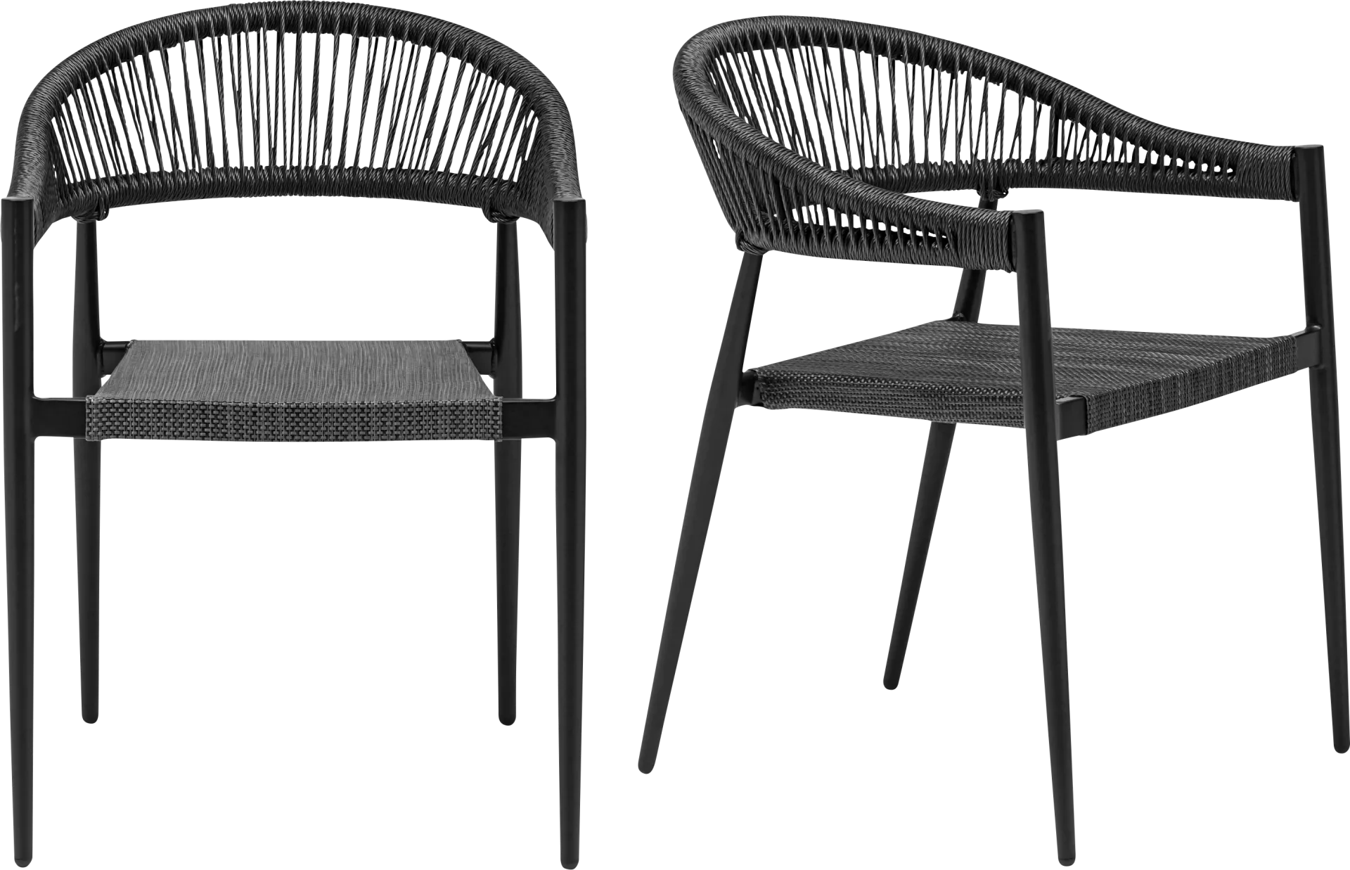 Outdoor Quadpaw Black Arm Chair, Set of 2 - Image 1