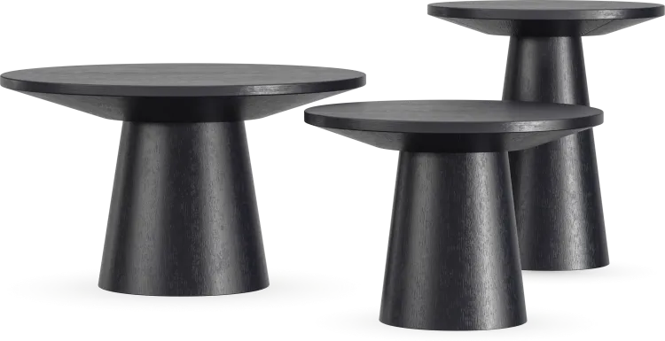 Kendall Black 3 Pc Table Set