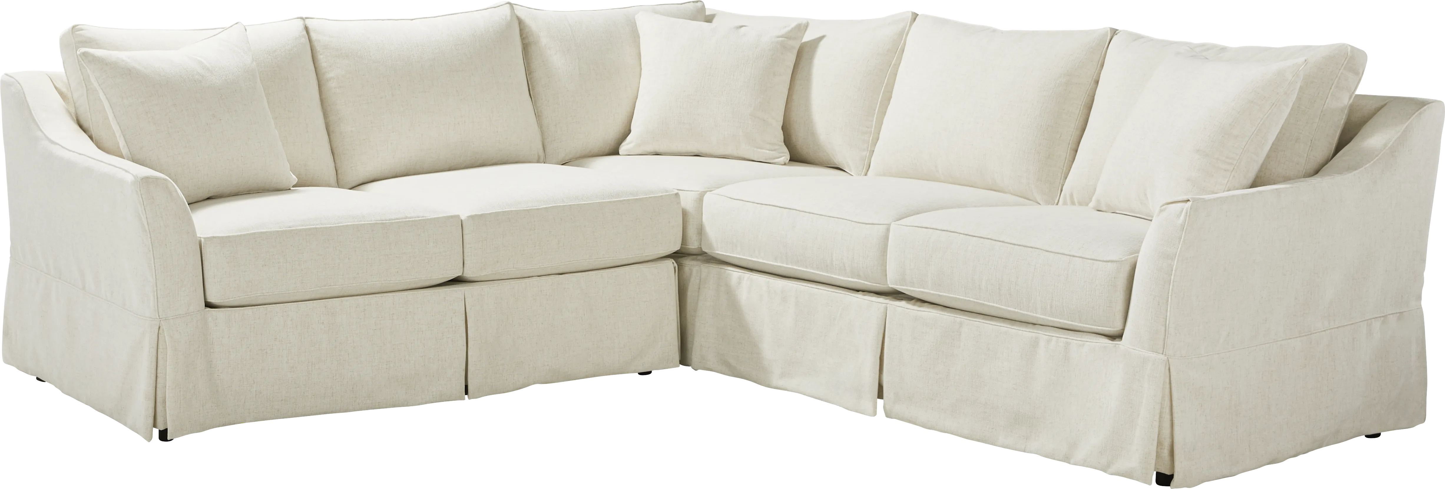 Pacific Grove White Slipcover 2 Pc Sectional - Thumbnail - Image 1