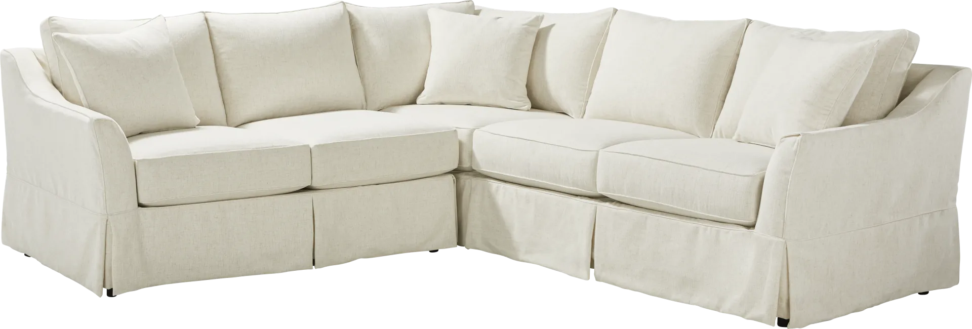 Pacific Grove White Slipcover 2 Pc Sectional - Image 2
