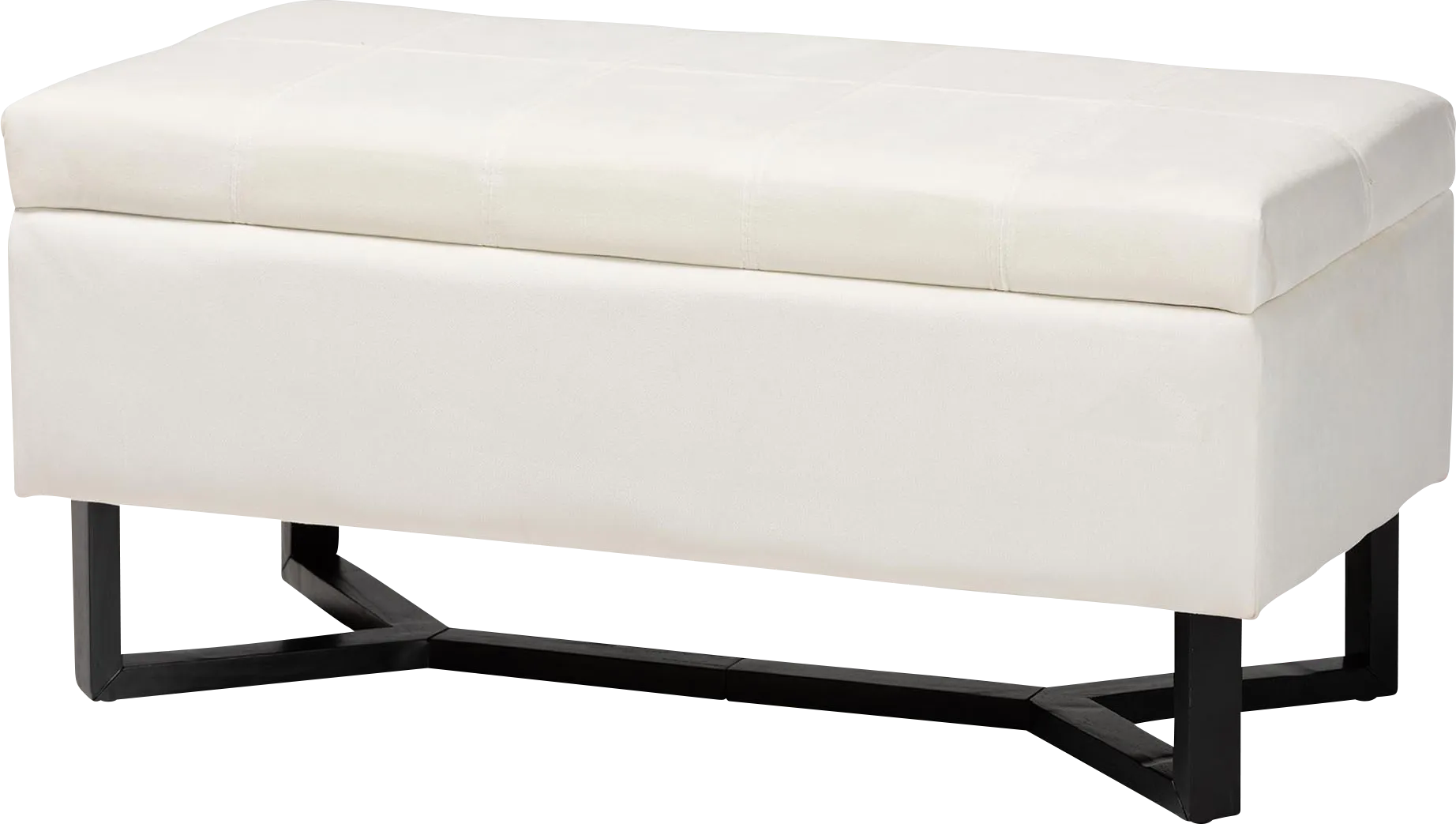 Alema Beige Storage Ottoman - Image 1