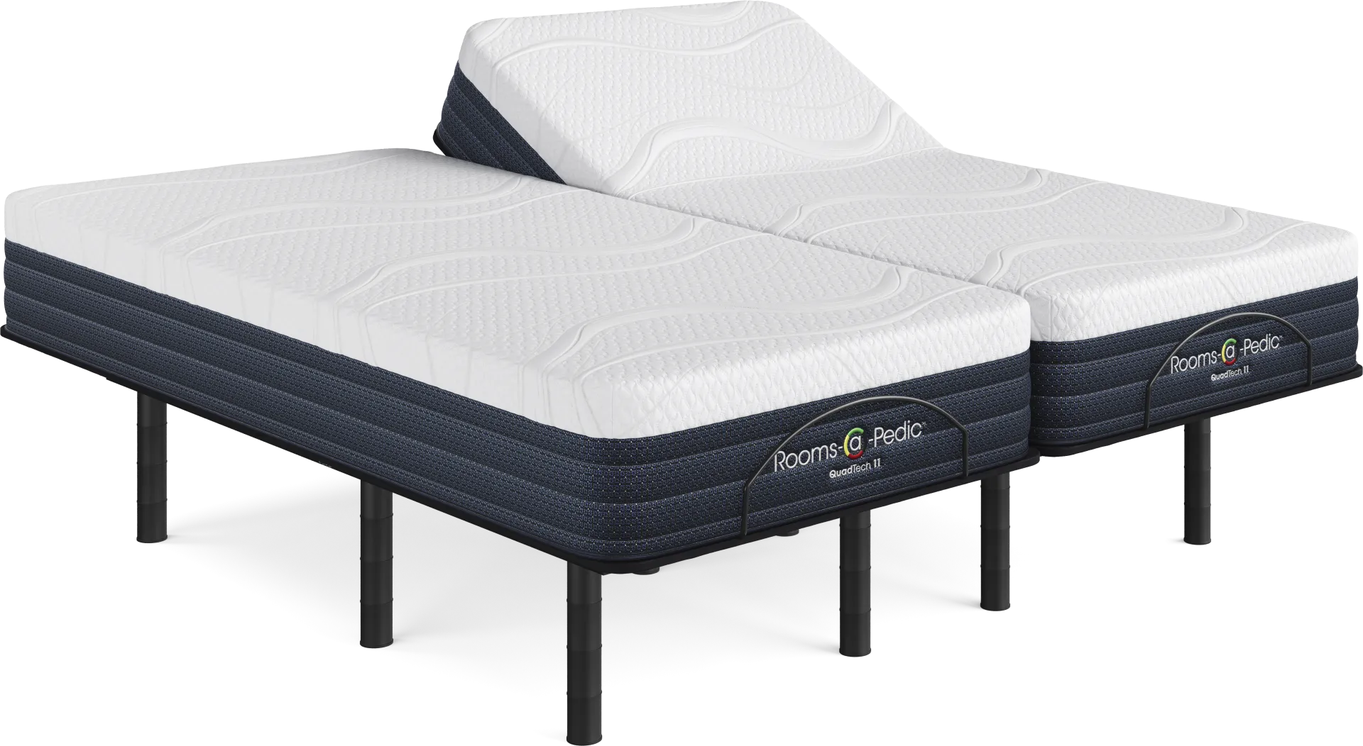 Rooms-a-Pedic QuadTech 11 Split King Mattress with Head Up Only Base - Image 1