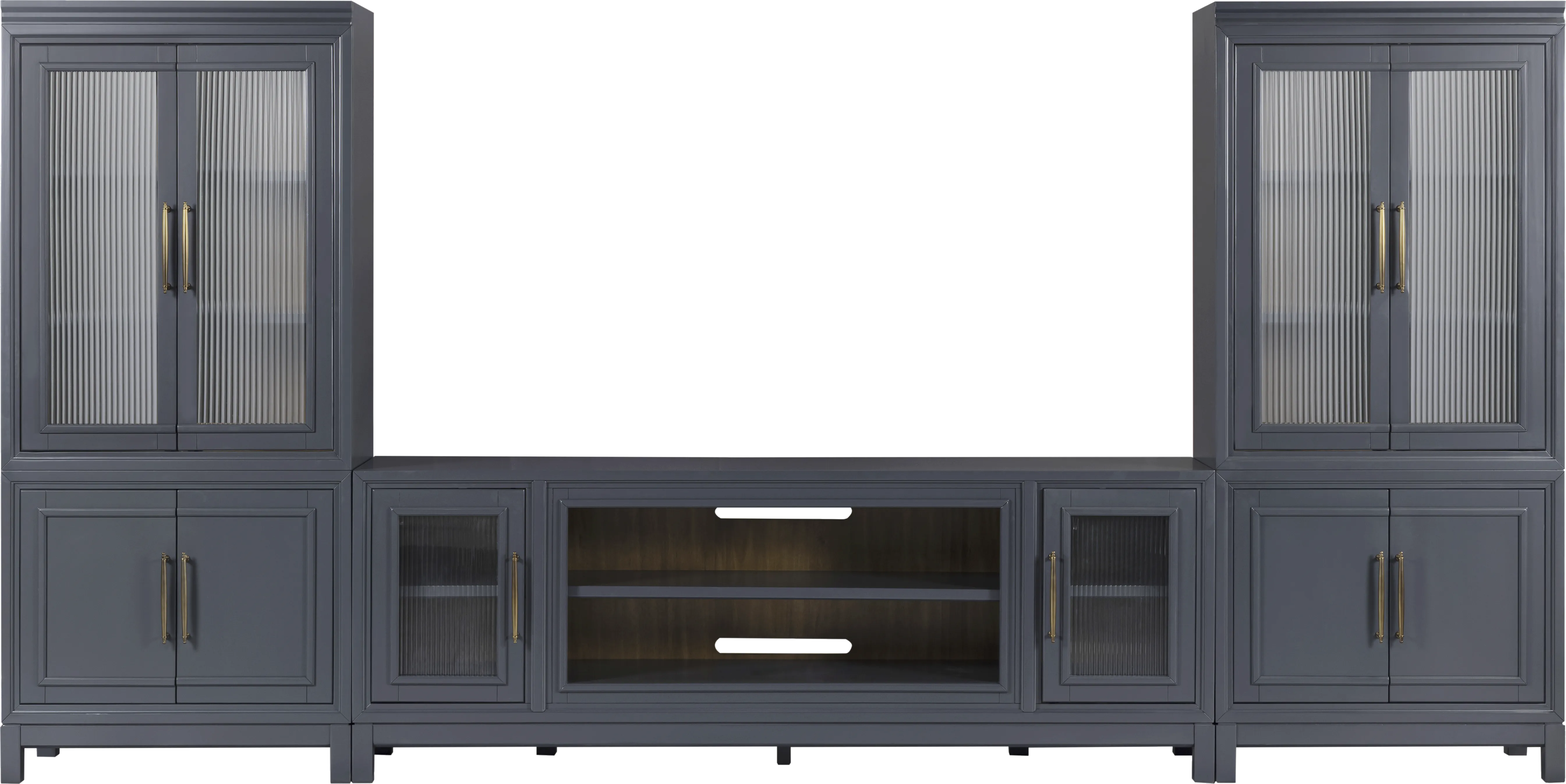 Albion Blue 3 Pc Wall Unit with 84 in. Console - Thumbnail - Image 1