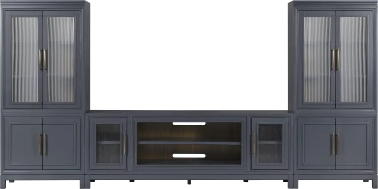 Albion Blue 3 Pc Wall Unit with 84 in. Console