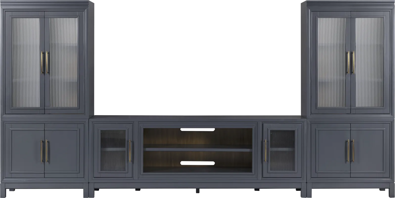 Albion Blue 3 Pc Wall Unit with 84 in. Console