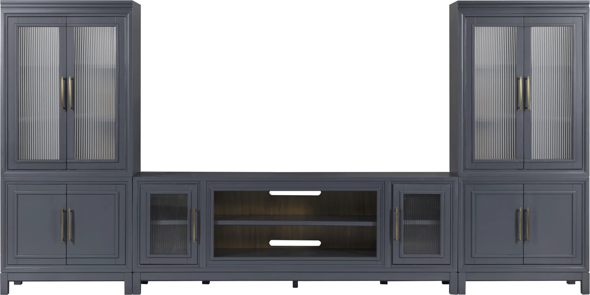 Albion Blue 3 Pc Wall Unit with 84 in. Console - Image 1