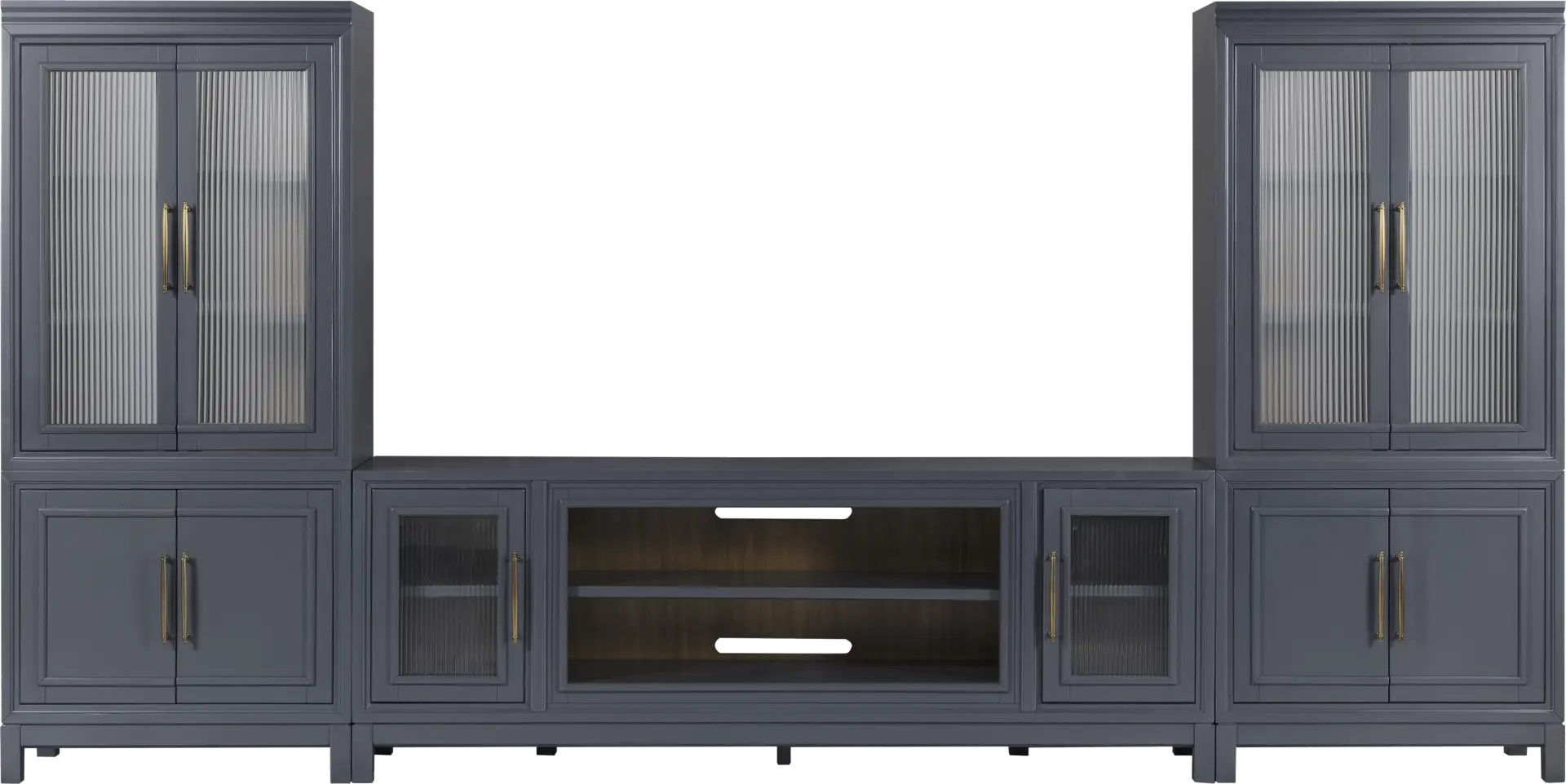 Albion Blue 3 Pc Wall Unit with 84 in. Console