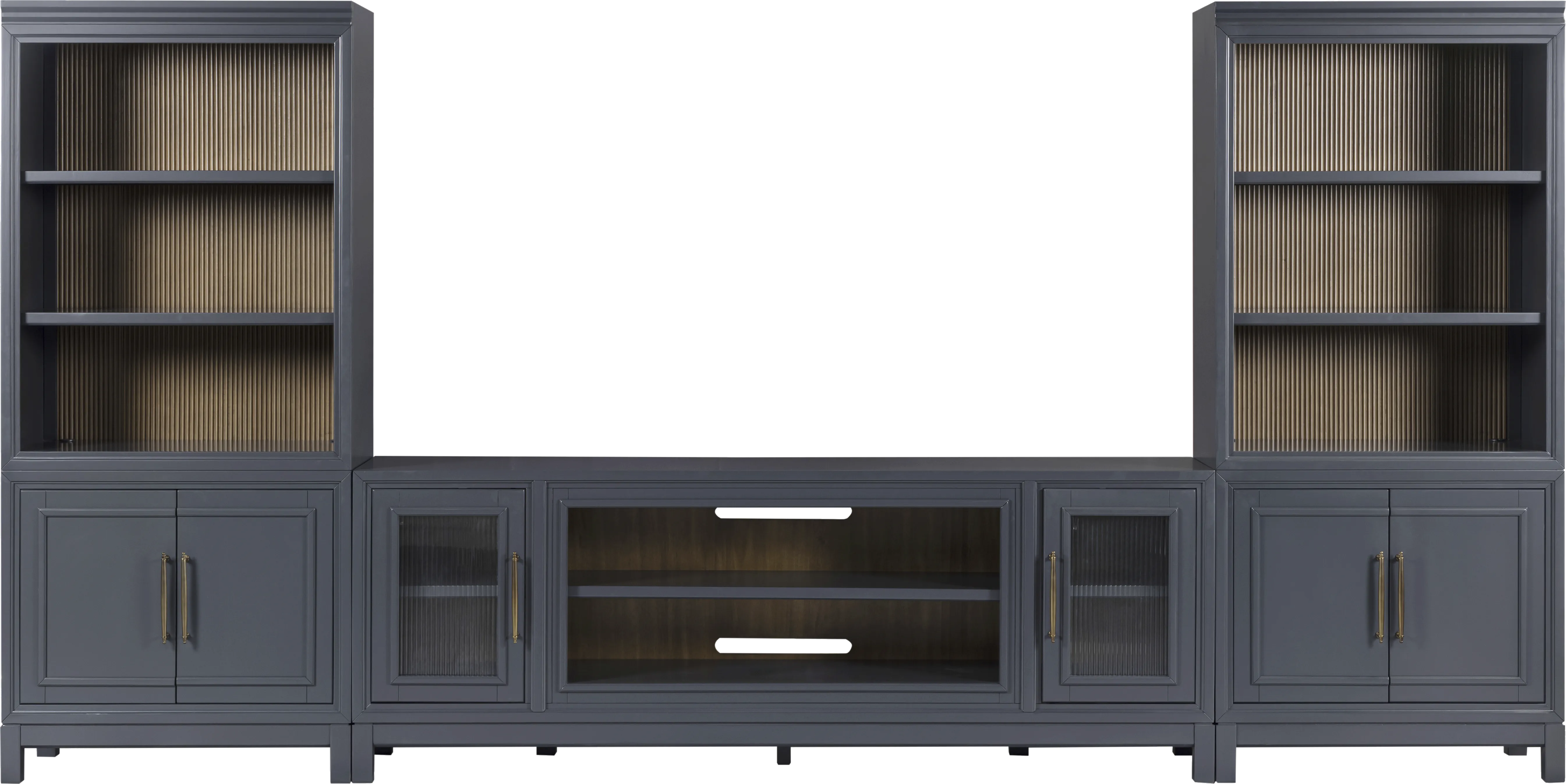 Albion Blue 3 Pc Wall Unit with 84 in. Console - Thumbnail - Image 1