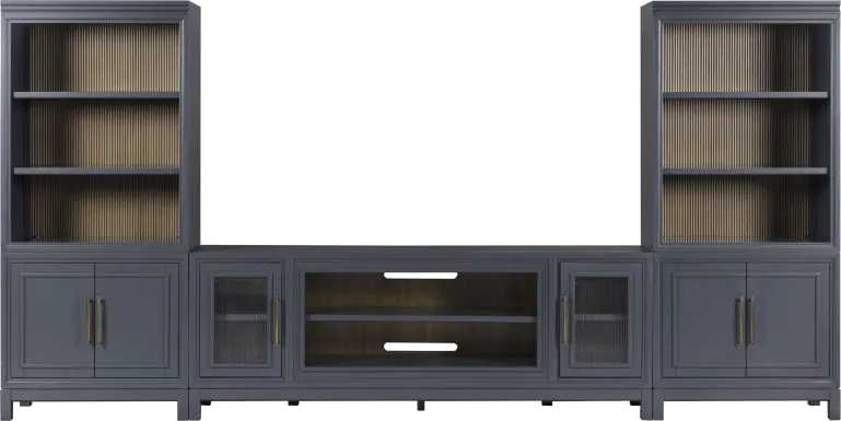 Albion Blue 3 Pc Wall Unit with 84 in. Console
