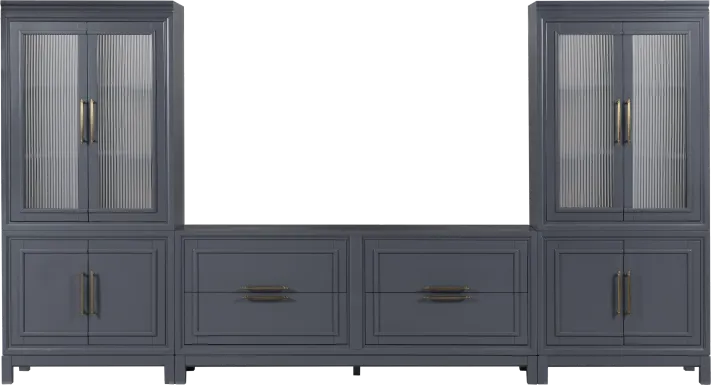 Albion Blue 3 Pc Wall Unit with 72 in. Console
