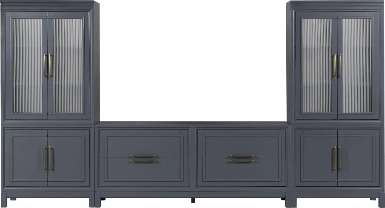 Albion Blue 3 Pc Wall Unit with 72 in. Console