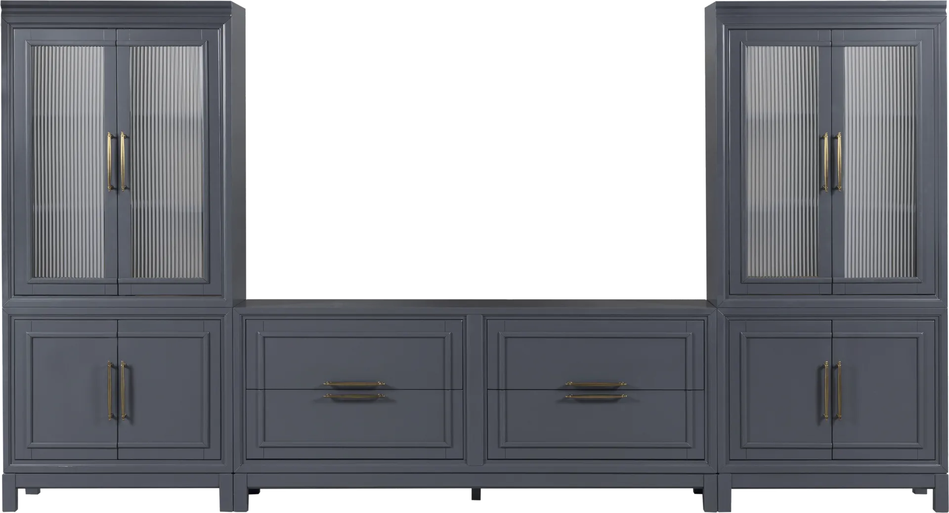 Albion Blue 3 Pc Wall Unit with 72 in. Console - Image 1