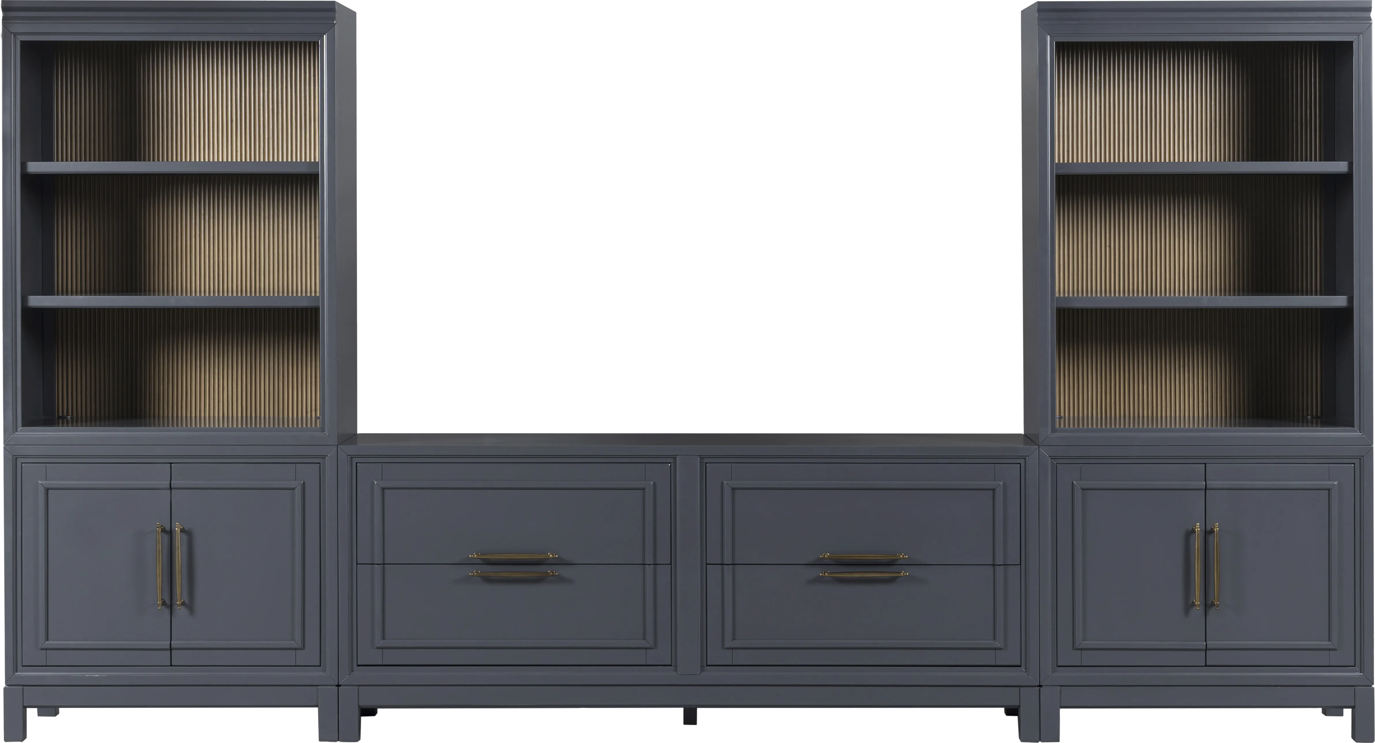 Albion Blue 3 Pc Wall Unit with 72 in. Console - Thumbnail - Image 1