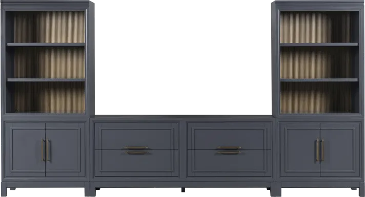 Albion Blue 3 Pc Wall Unit with 72 in. Console