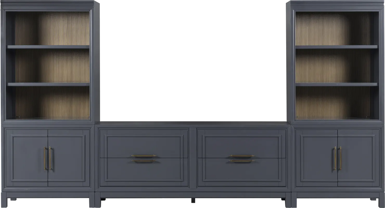 Albion Blue 3 Pc Wall Unit with 72 in. Console