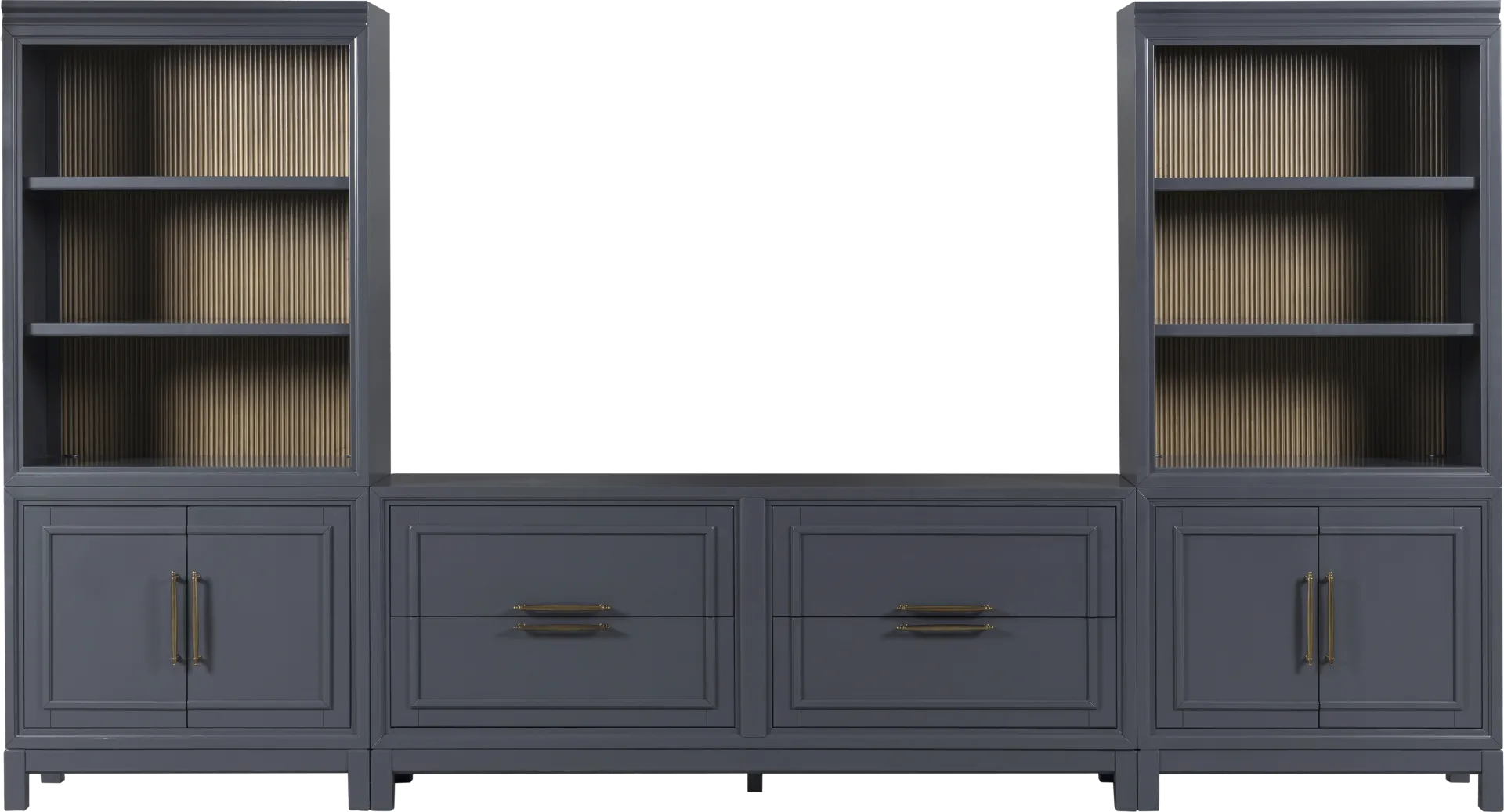 Albion Blue 3 Pc Wall Unit with 72 in. Console - Image 1