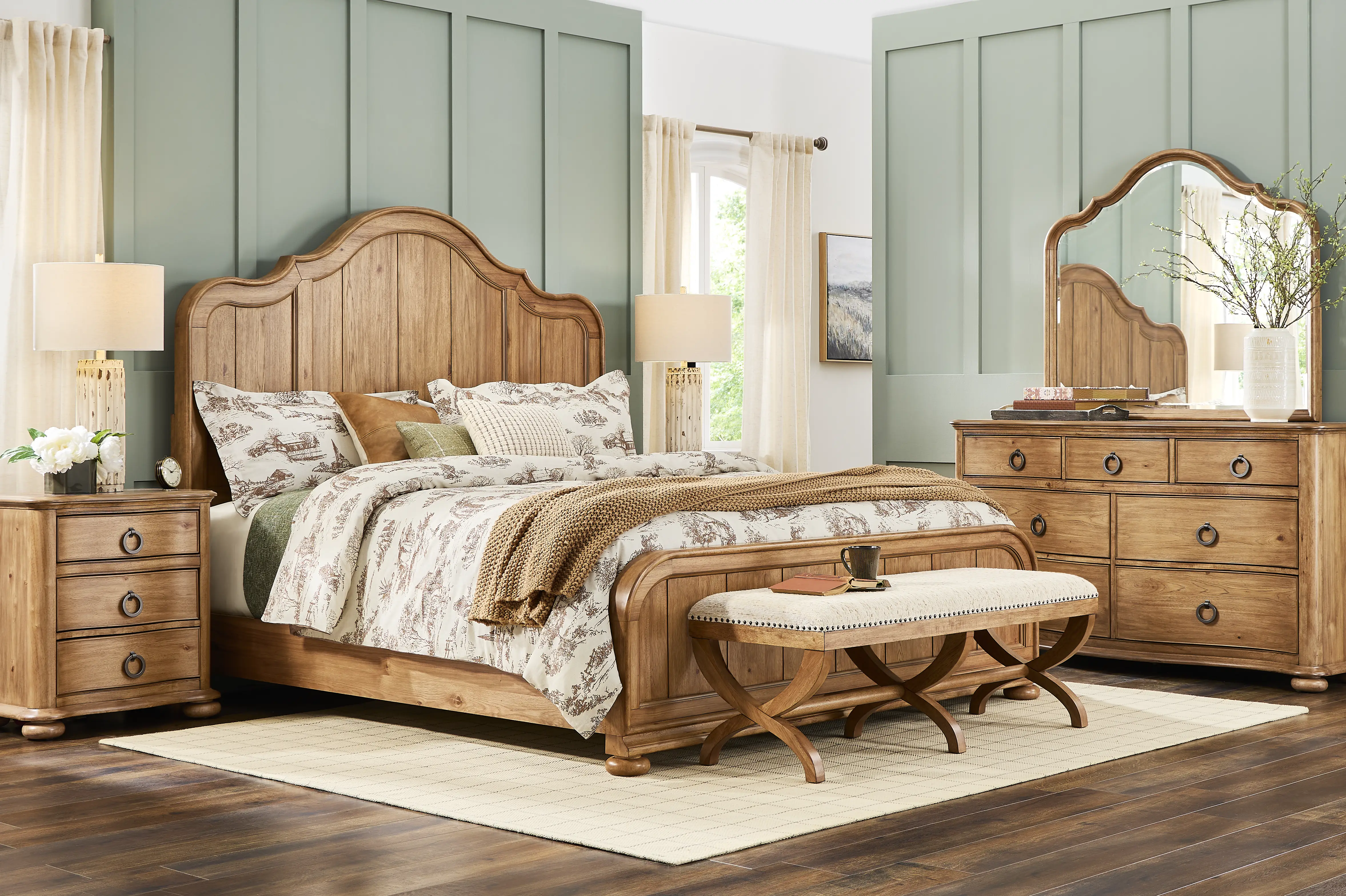 Oaklin Ridge Brown 5 Pc Queen Panel Bedroom - Thumbnail - Image 1