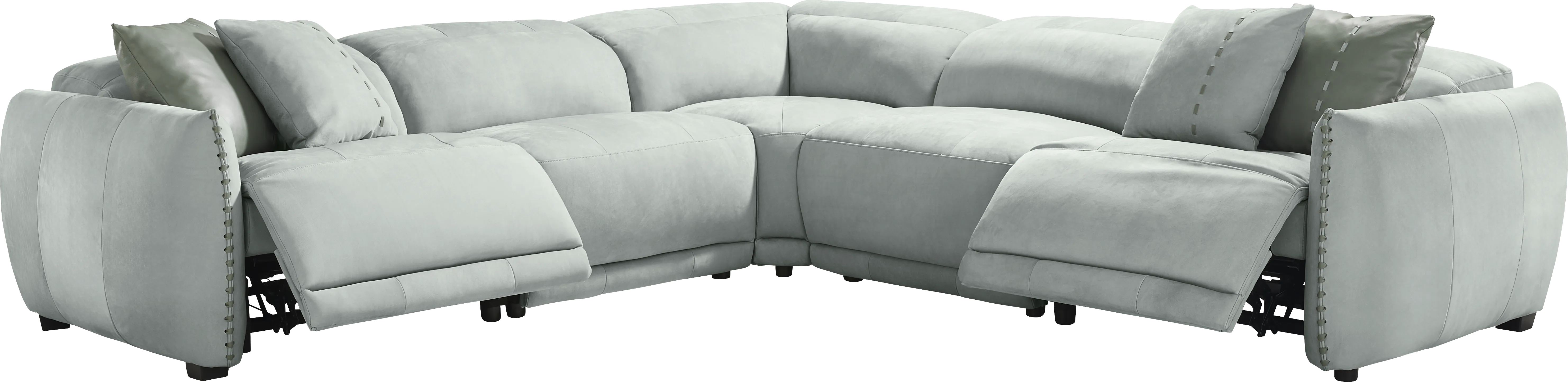 Valerio Hydra Leather 5 Pc Dual Power Reclining Sectional - Thumbnail - Image 1