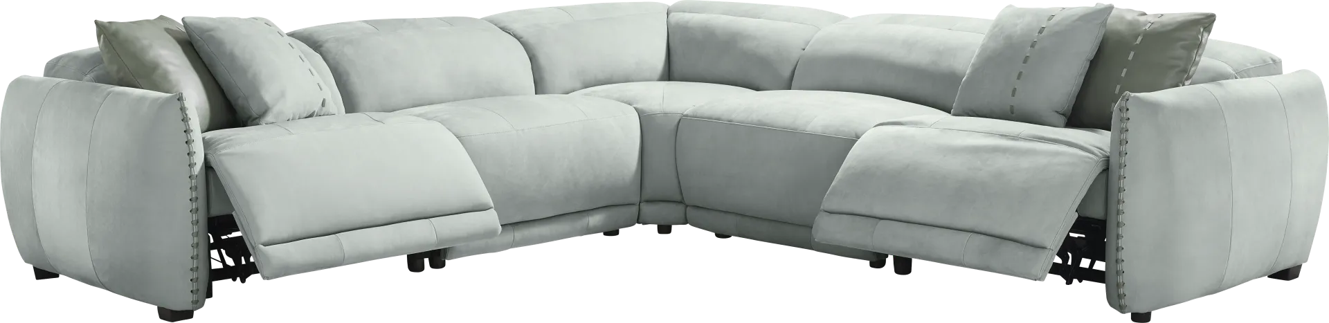 Valerio Hydra Leather 5 Pc Dual Power Reclining Sectional - Image 2