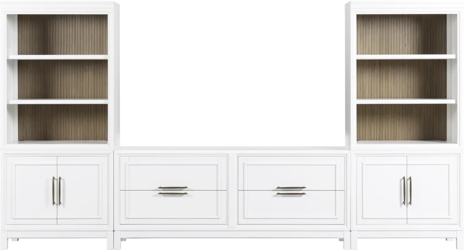 Albion White 3 Pc Wall Unit with 72 in. Console