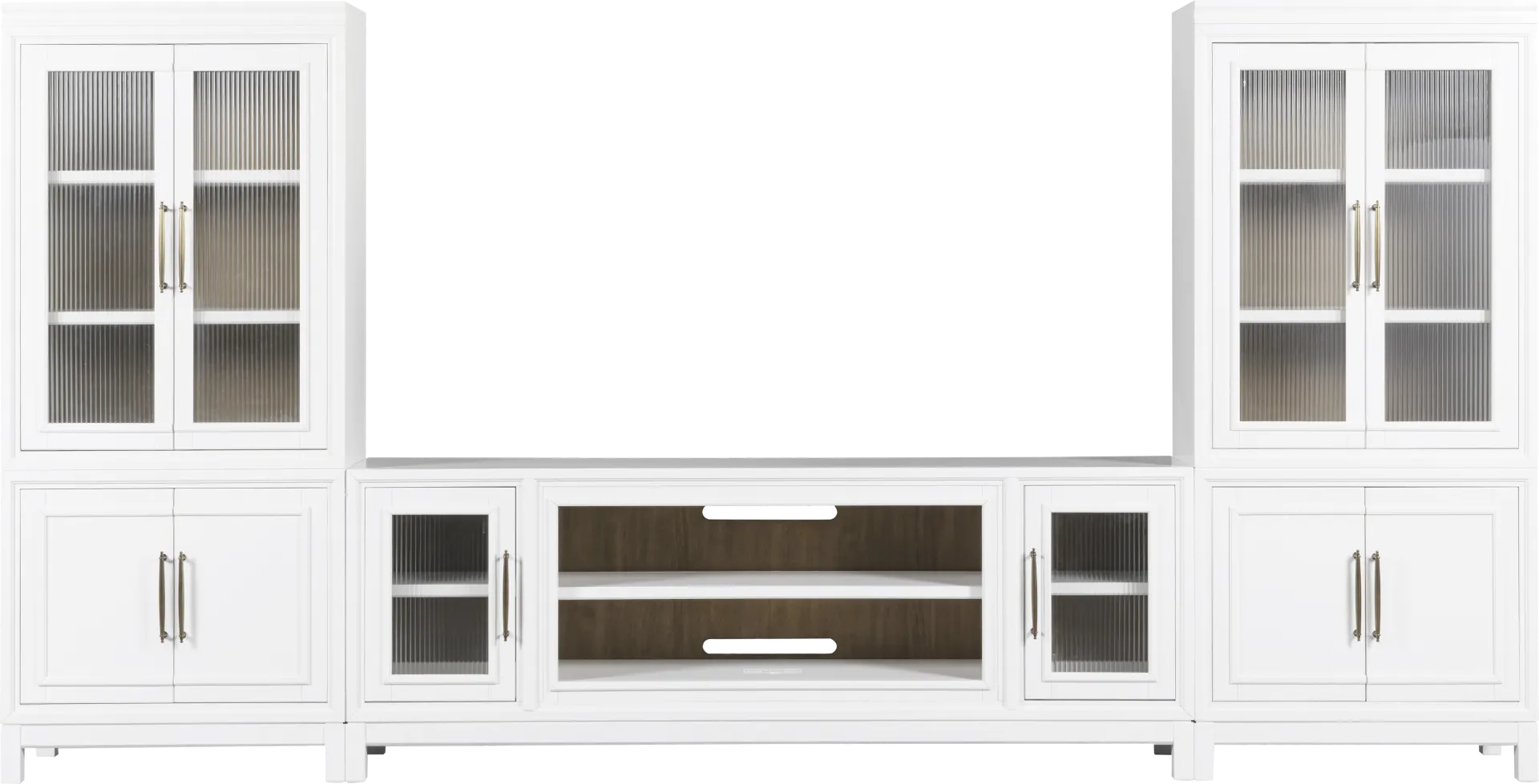 Albion White 3 Pc Wall Unit with 84 in. Console - Image 1