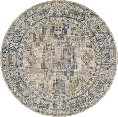 Falworth Blue 6'7 Round Rug