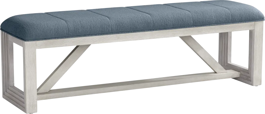 Royal Park Blue Upholstered Bench