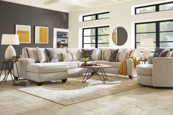 Aberlin Court Beige 3 Pc Sectional