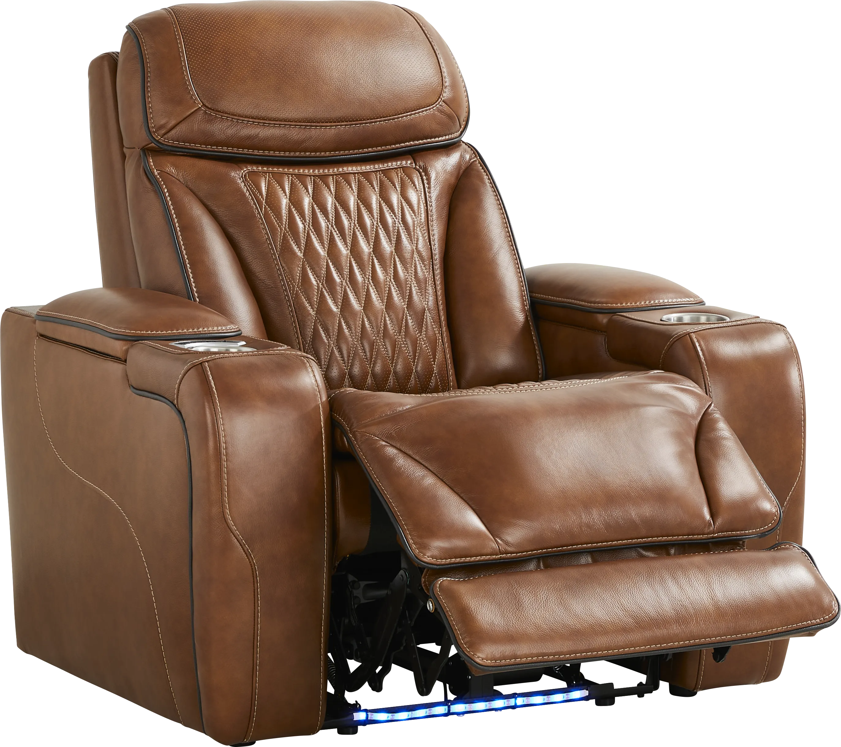 Brown Leather Sound Tech by Shaq Recliner To Go - Thumbnail - Image 1