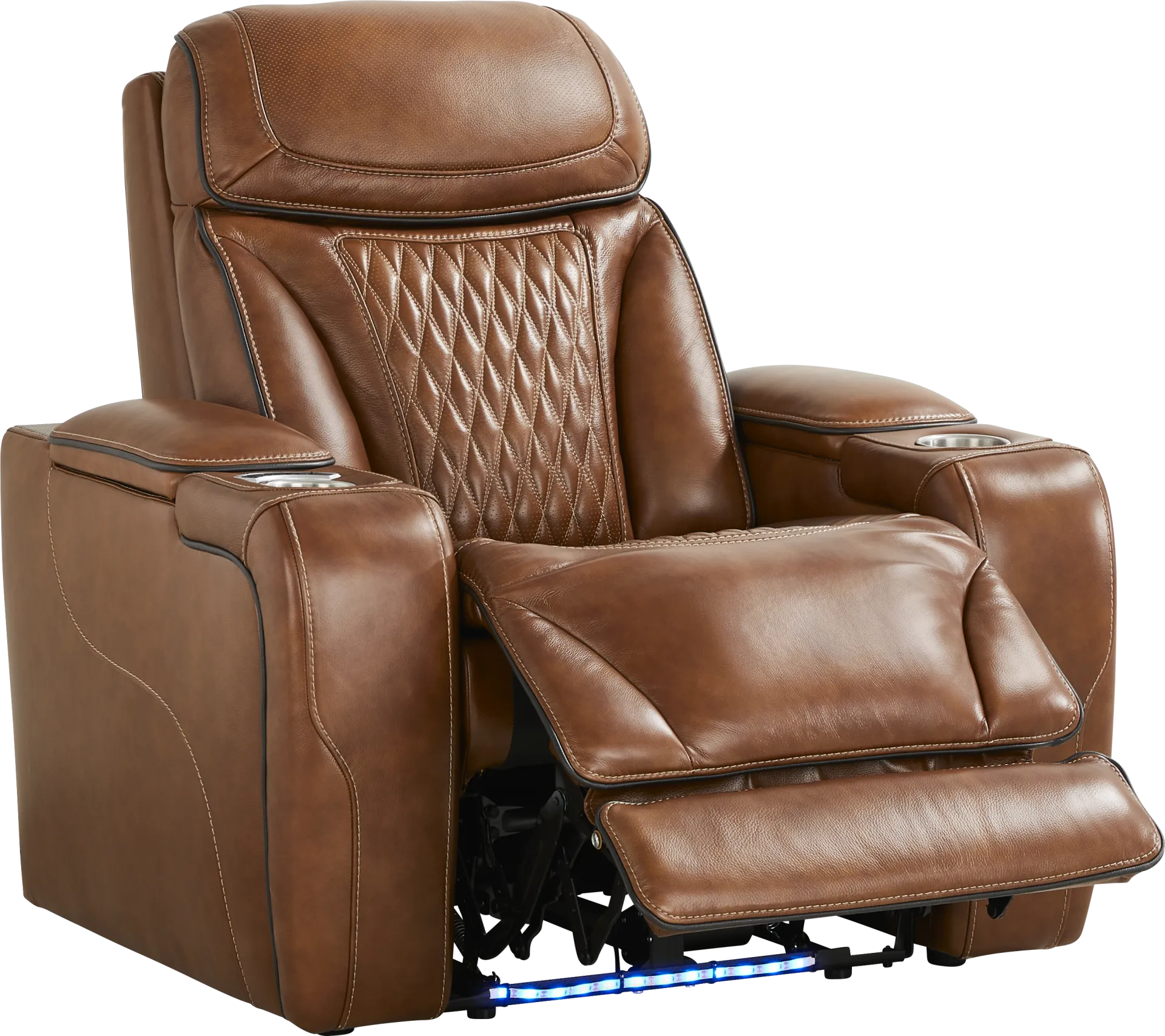 Brown Leather Sound Tech by Shaq Recliner To Go - Image 1