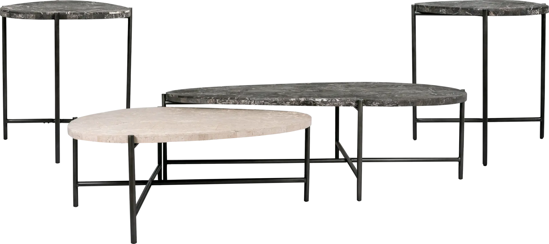 Duality Black 4 Pc Table Set