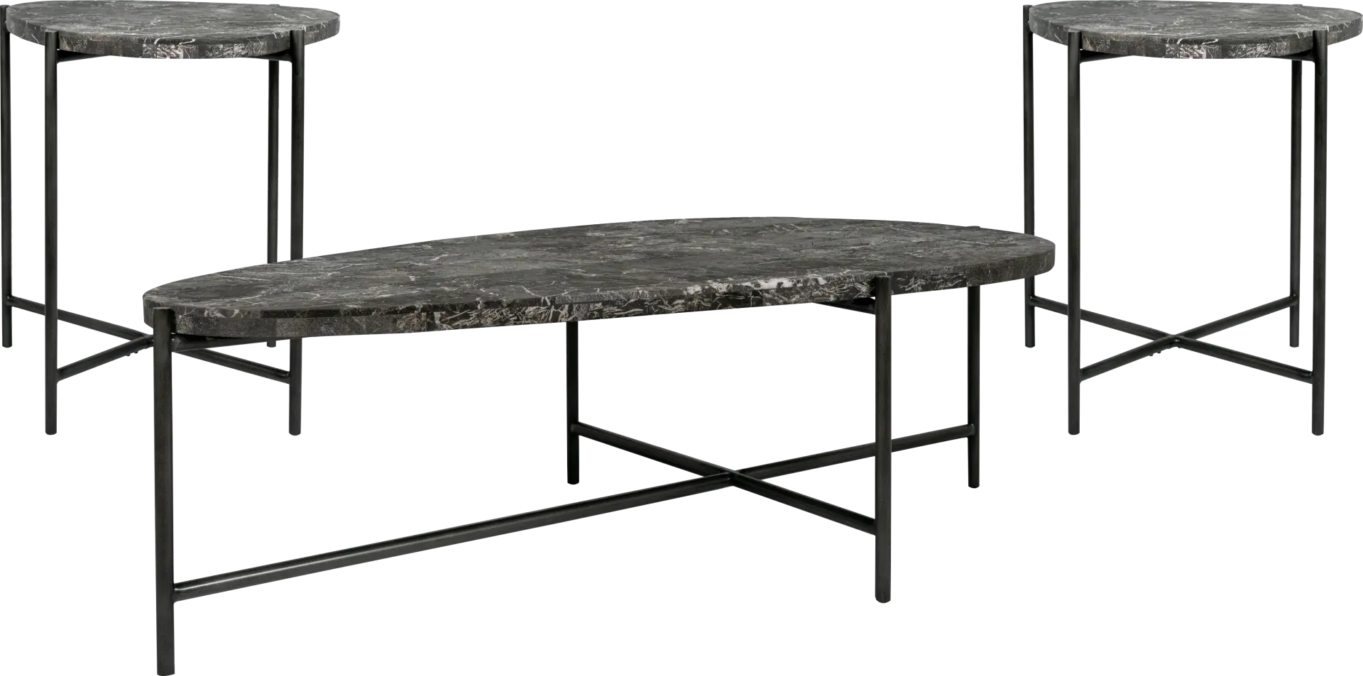 Duality Black 3 Pc Table Set