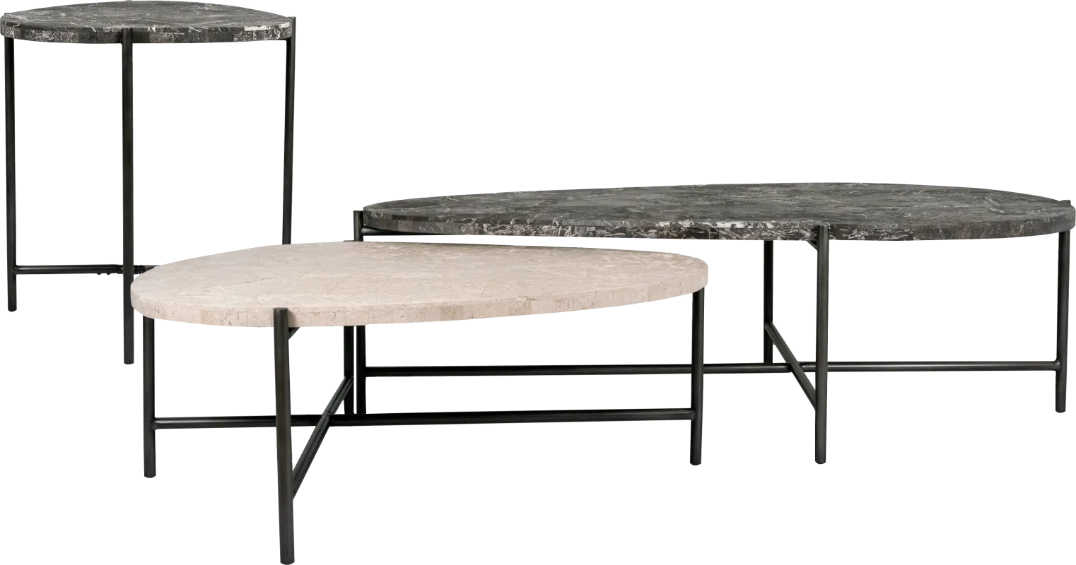 Duality Black 3 Pc Table Set